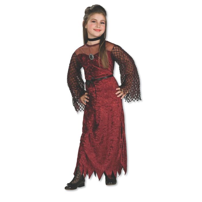 Costume enfant robe rouge enchanteresse (S)