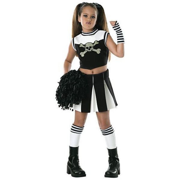 Costume enfant cheerleader rebelle noir et blanc