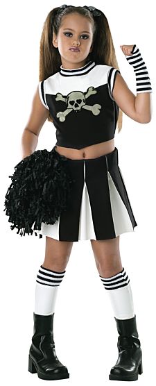Costume enfant cheerleader rebelle noir et blanc