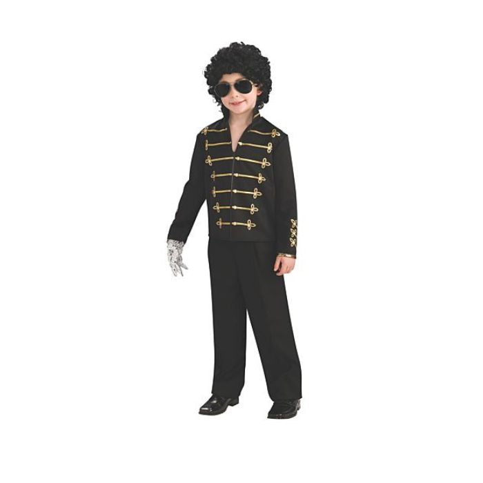Costume enfant Michael Jackson manteau noir et or (M)