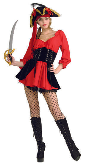 Costume femme pirate robe rouge sexy Playboy