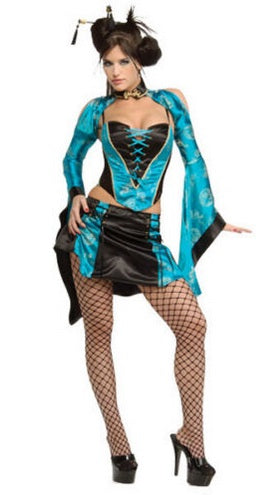 Costume femme geisha bleu sexy
