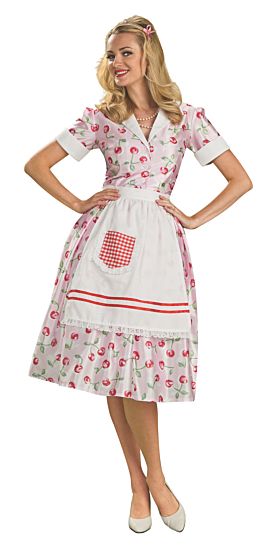Costume femme robe cerise années 50 (STD)