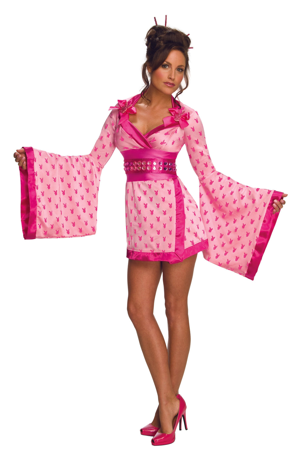 Costume femme geisha robe courte rose sexy Playboy