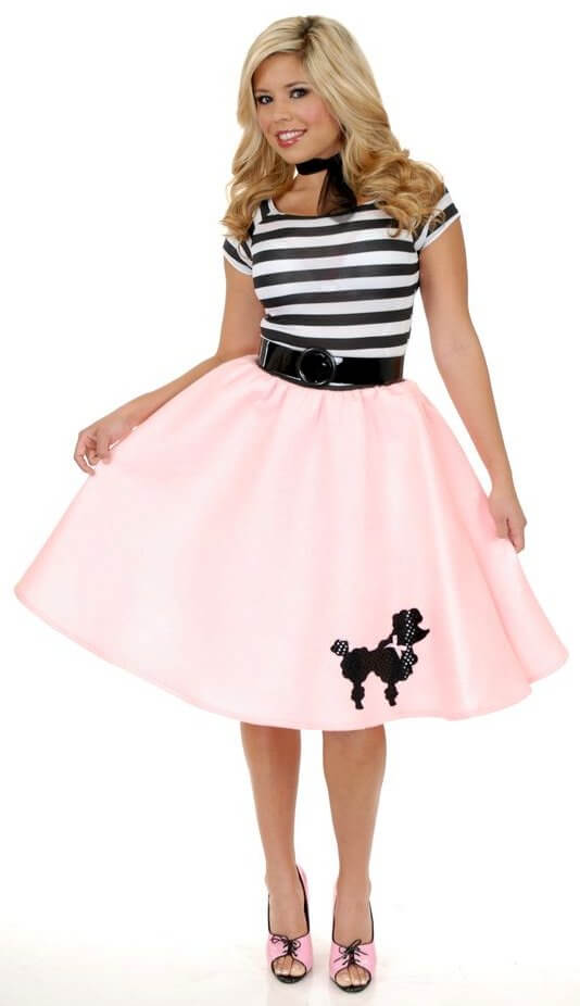 Costume femme robe années 50 avec caniche