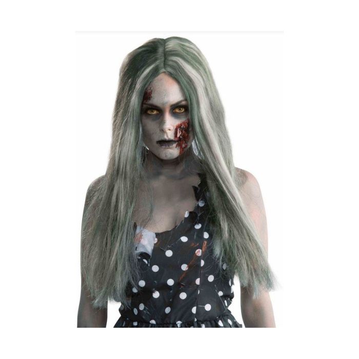 Perruque adulte longue zombie grise