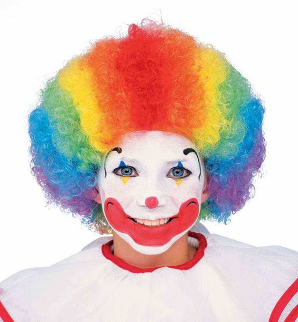 Perruque enfant clown arc-en-ciel
