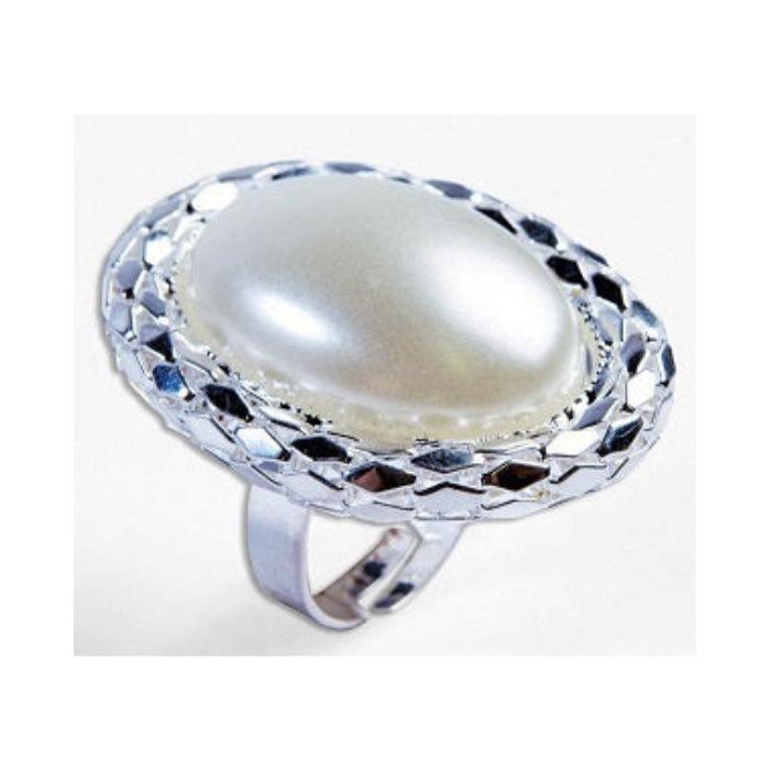 Bague perle blanche