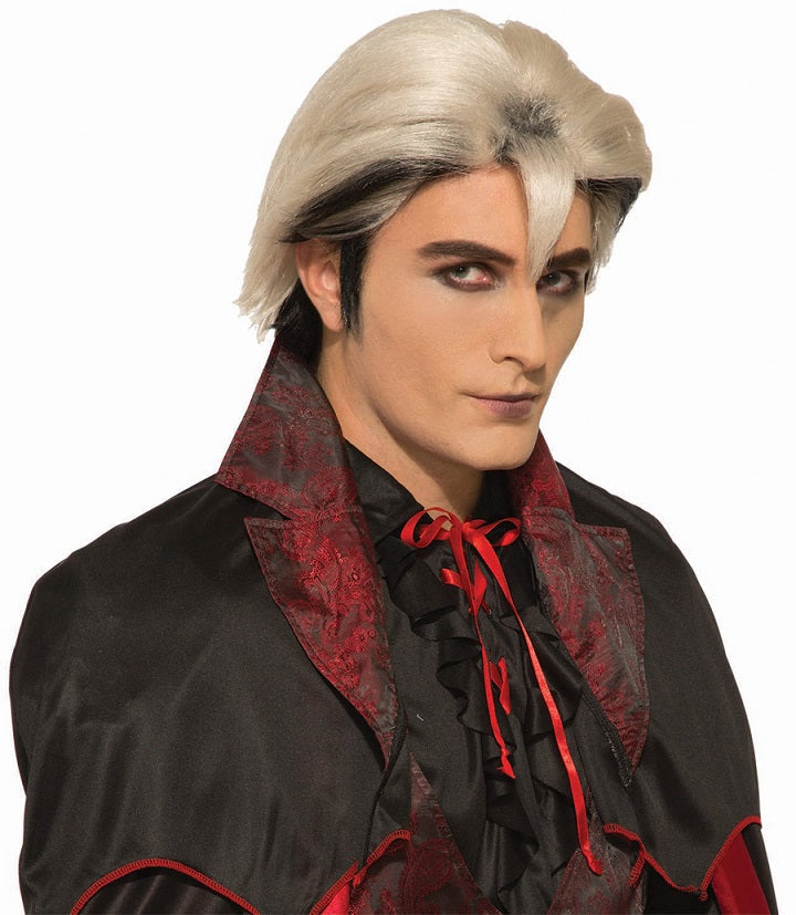Perruque de vampire rebelle noir et blanc
