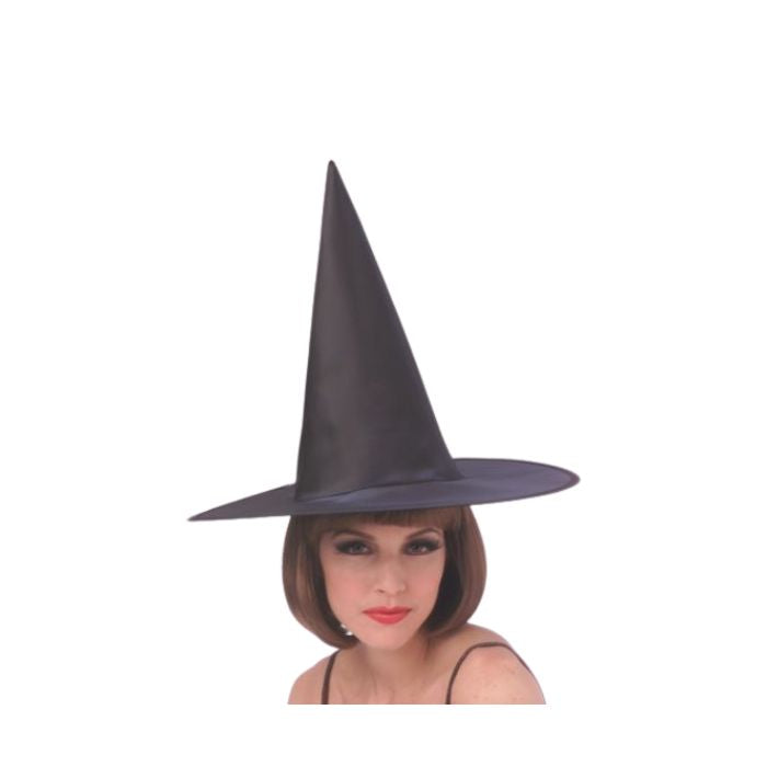 Chapeau de sorcière en satin noir pour adulte