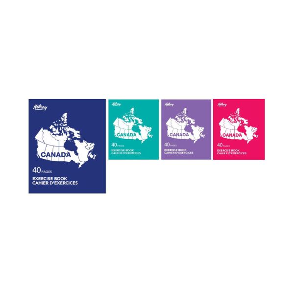 Cahier Canada d'exercices laminé 8,5 po x 11 po 40 pages (20 feuilles) Hilroy