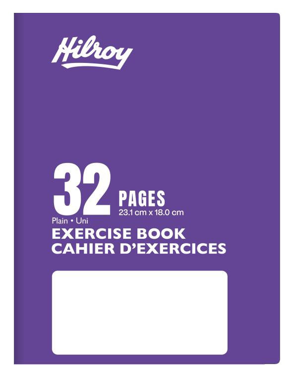 Cahier d'exercice uni 7 po x 9 po 32 pages Hilroy mauve