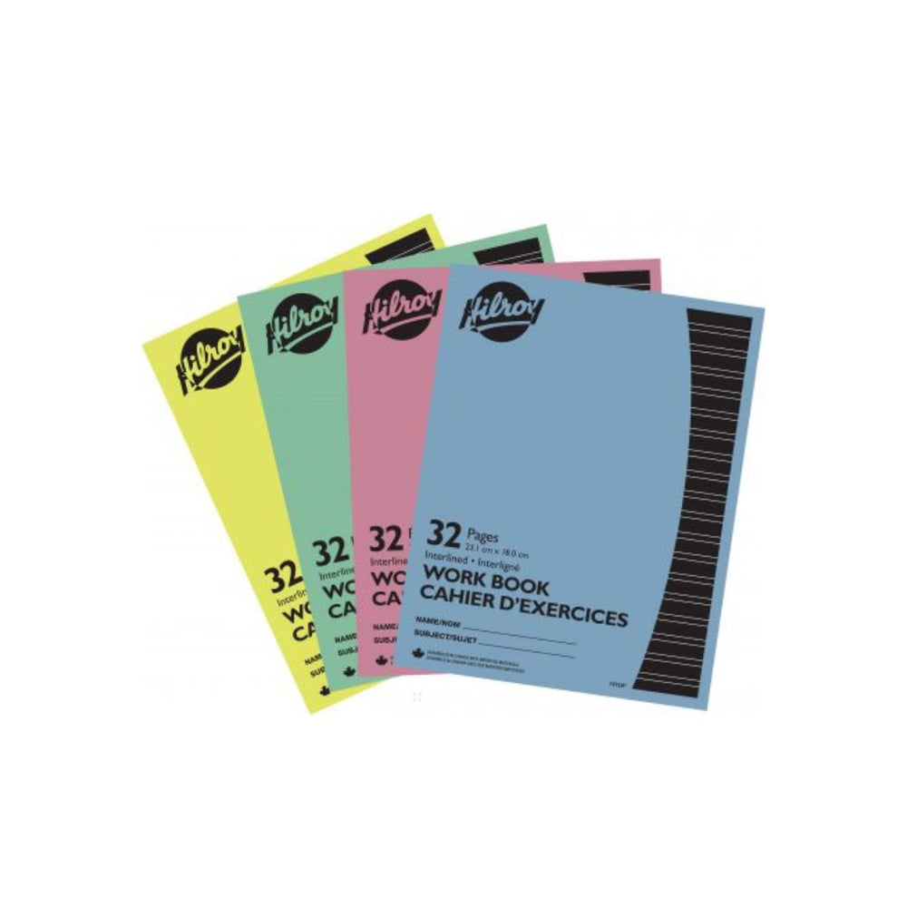 Cahier d'exercices interligné 7 po x 9 po 32 pages (16 feuilles) Hilroy