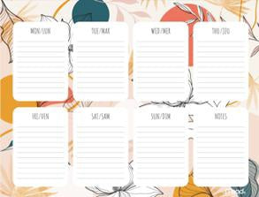 Bloc de planification hebdomadaire non daté 11 po x 8,5 po (54 feuilles) Mead artisan