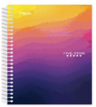 Agenda académique hebdomadaire 11 po x 9 po Five Star ciel chaud
