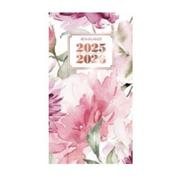 Agenda de poche 24 mois 6,5 po x 3,5 po floral rose