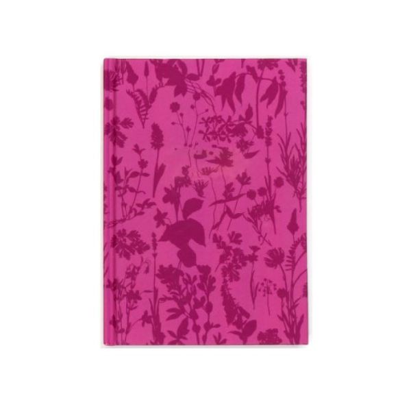 Cahier de notes à couverture rigide 8 po x 6 po 192 pages (96 feuilles) Hilroy motif floral rose