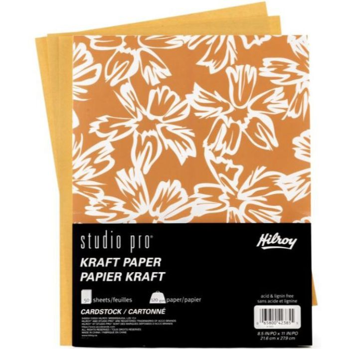 Papier cartonné 8,5 po x 11 po Hilroy Studio Pro papier kraft (50 feuilles)