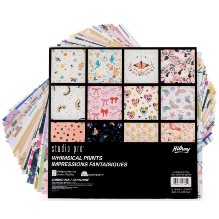 Papier cartonné 12 po x 12 po Hilroy Studio Pro impression fantaisie (50 feuilles)