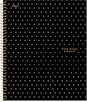 Agenda académique hebdomadaire/mensuel Five Star noir et triangles or
