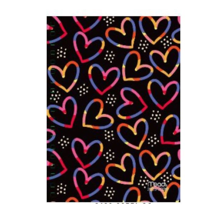 Agenda académique hebdomadaire 11 po x 9 po Mead coeurs colorés