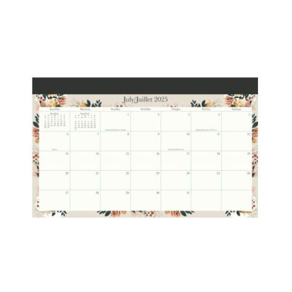Calendrier sous-main académique mensuel 17 po x 11 po Mead 15 mois Artisan
