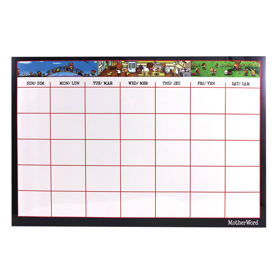 Calendrier magnétique 11 po x 17 po effaçable à sec MotherWord
