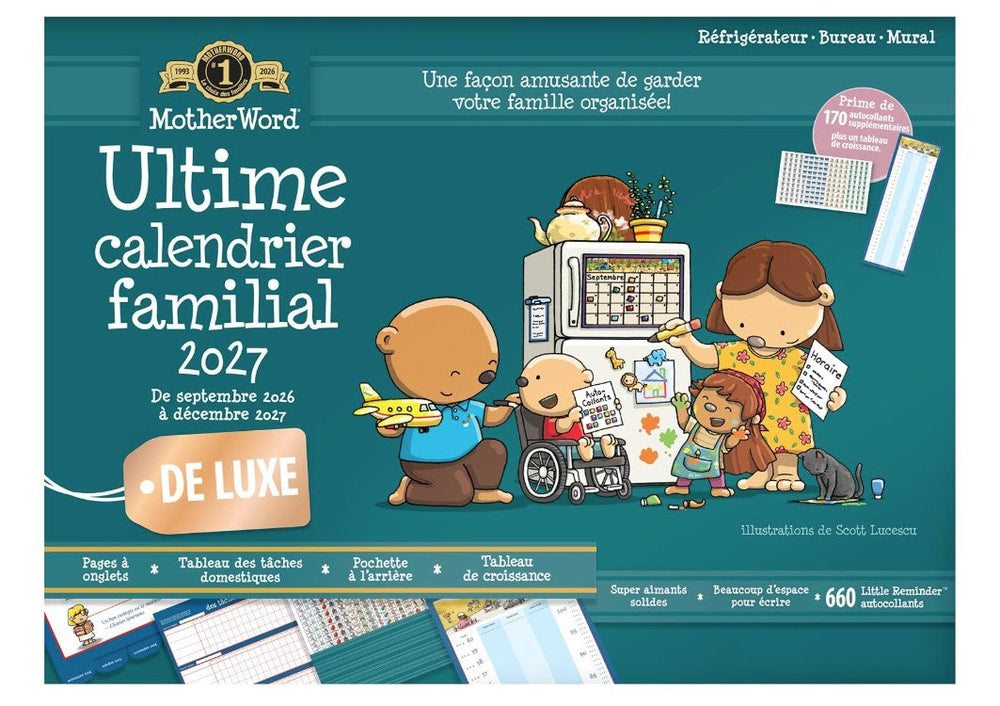 Calendrier magnétique 18 po x 13,5 po MotherWord