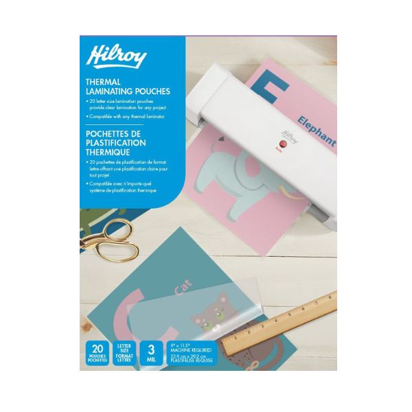 Pochette de plastification thermique 3 mil format lettre (paquet de 20)