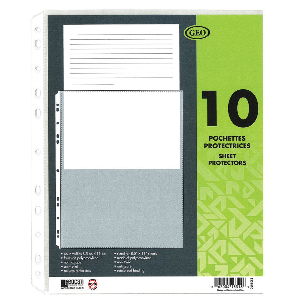 Pochette protectrice pour cartable Geo (paquet de 10)