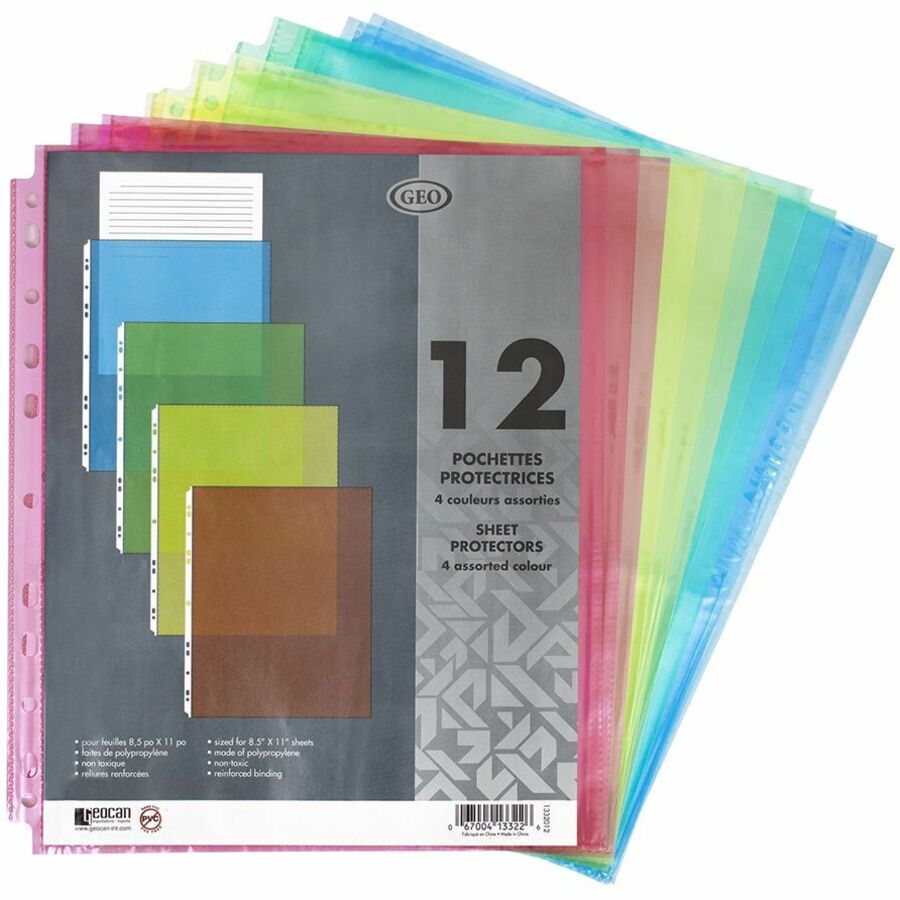 Pochette protectrice de couleur pour cartable (paquet de 12)