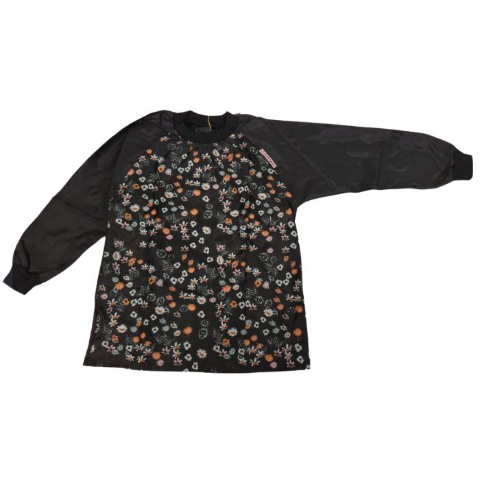 Tablier d'artiste 6 ans Louis Garneau noir avec fleurs