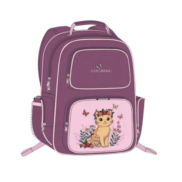 Sac à dos 4 pochettes 30 cm x 42 cm x 16 cm Louis Garneau chat