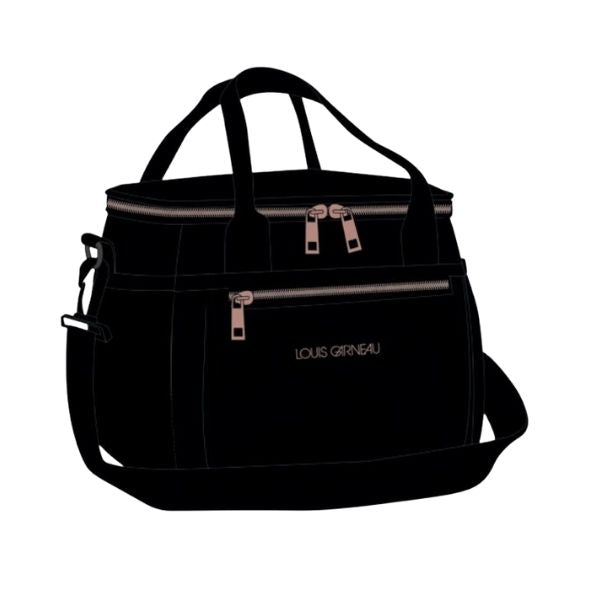 Boîte à lunch arrondie 24 cm x 20 cm x 18 cm Louis Garneau noir et rose-gold