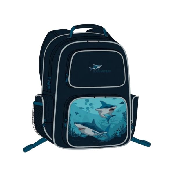 Sac à dos 4 pochettes 30 cm x 42 cm x 16 cm Louis Garneau requins