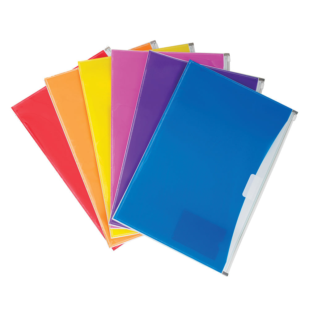 Pochette en plastique 15.5 po x 10,25 po avec glissière