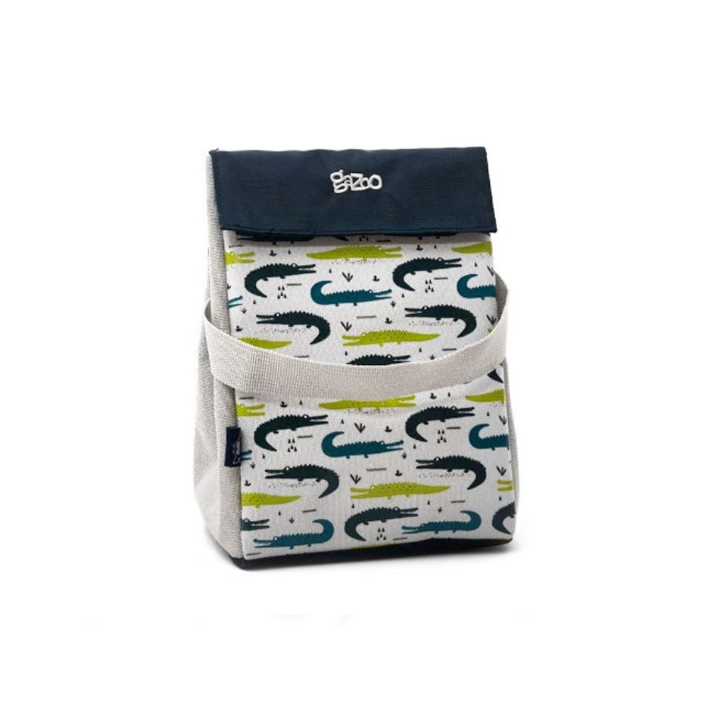 Sac à collation 15 cm x 22 cm x 12 cm fermeture à velcro crocodiles