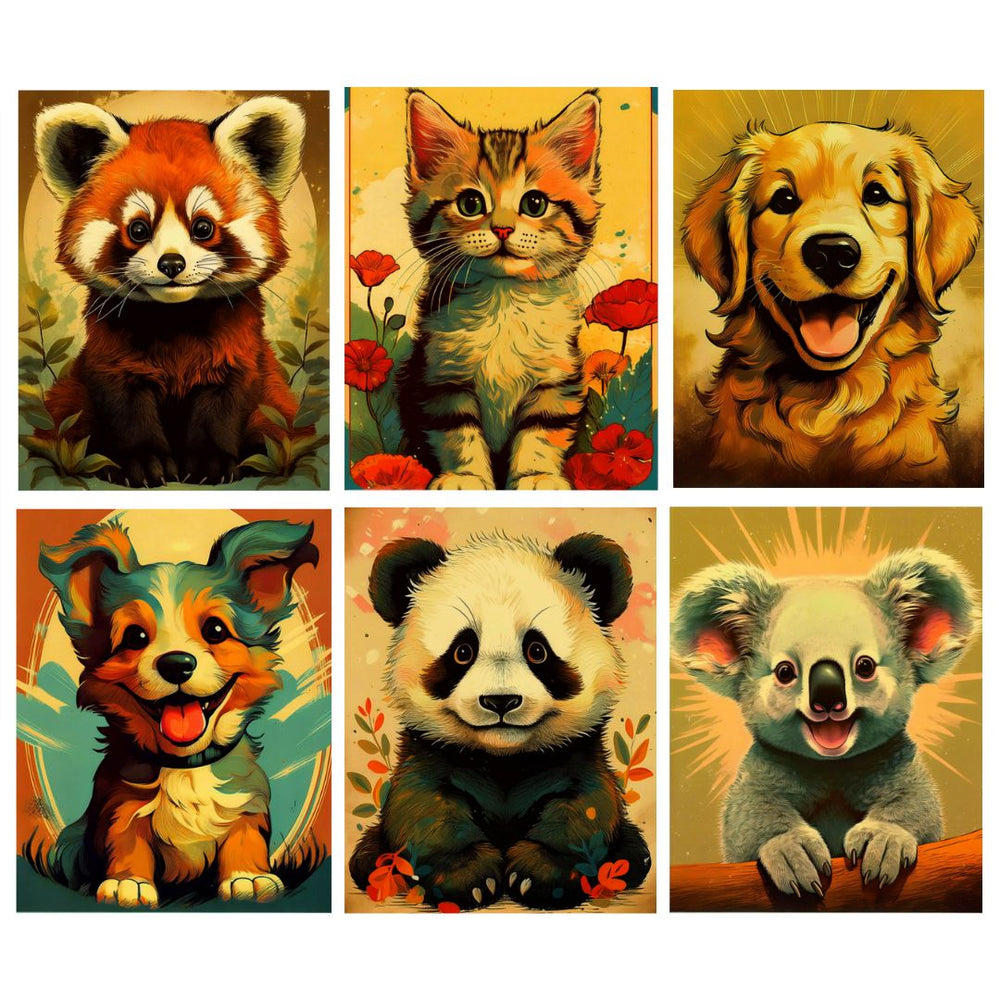 Porte-folio laminé à 2 pochettes animaux