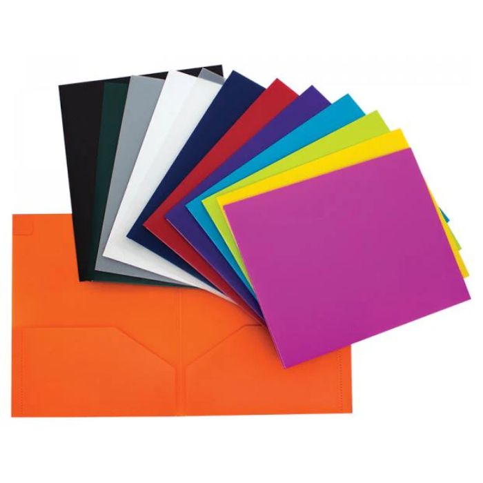 Porte-folio en plastique avec 2 pochettes