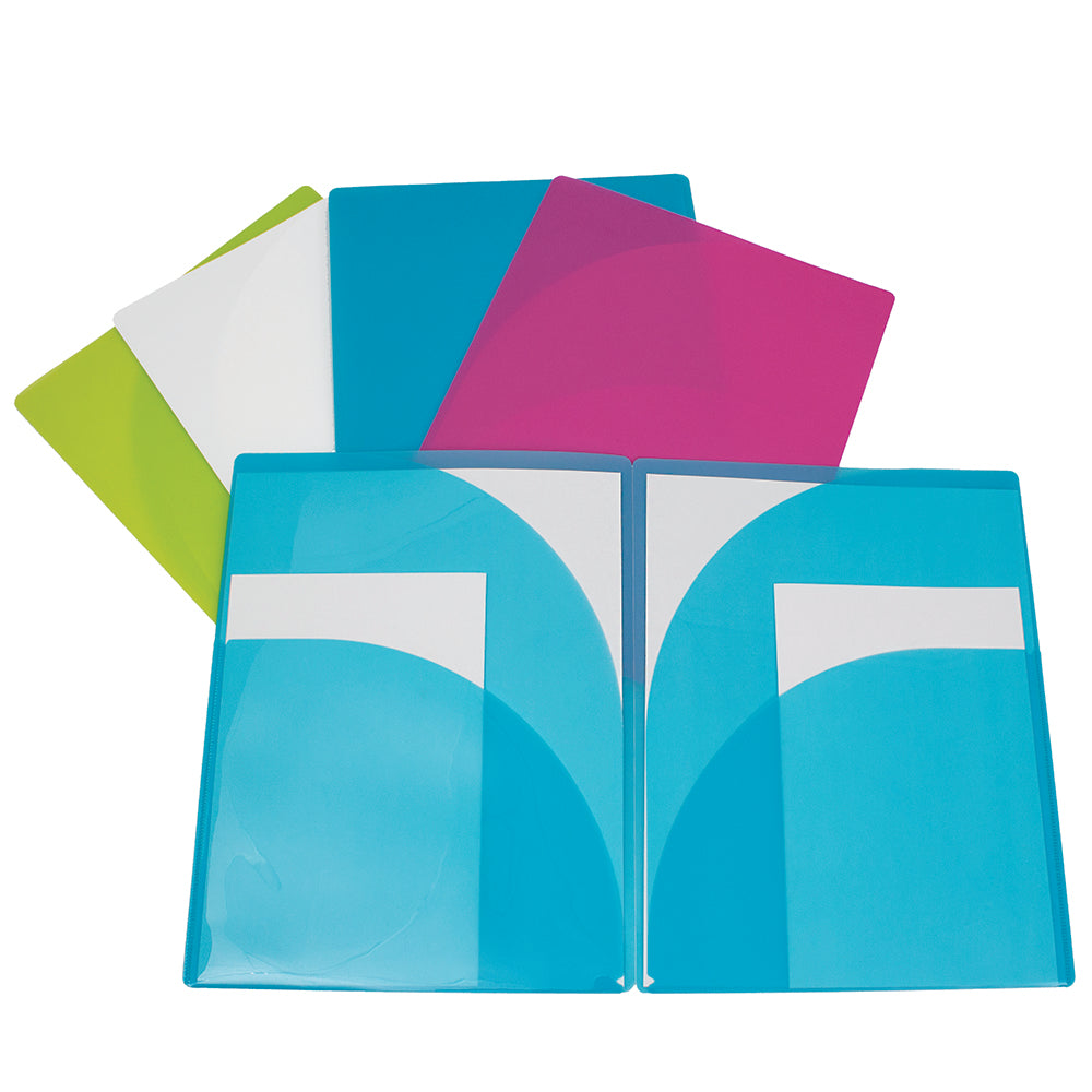 Porte-folio en plastique avec 4 pochettes Geo