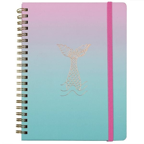 Cahier de notes à spirale 5,5 po x 7,5 po rose et turquoise