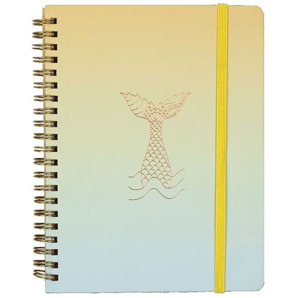 Cahier de notes à spirale 5,5 po x 7,5 po jaune et turquoise