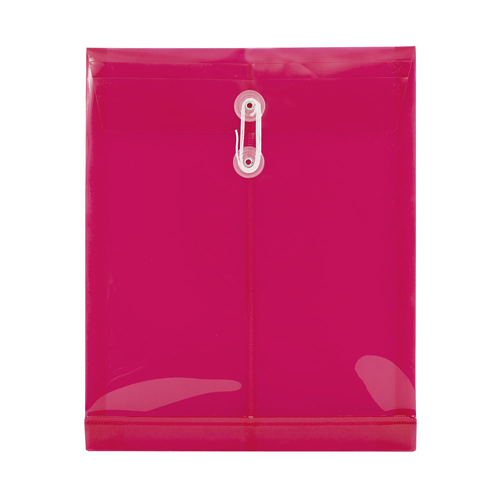 Enveloppe en plastique avec cordon 10 po x 12 po rouge