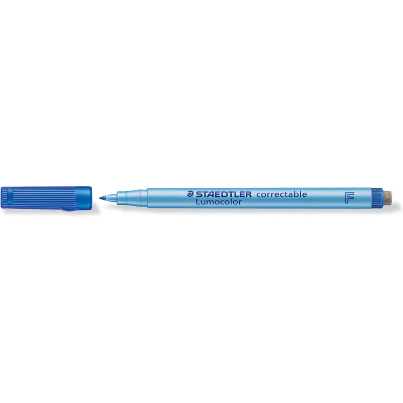 Crayon effaçable à sec pointe fine Staedtler Lumocolor bleu