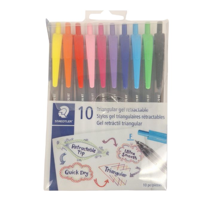 Stylo gel rétractable triangulaire Staedtler (paquet de 10)