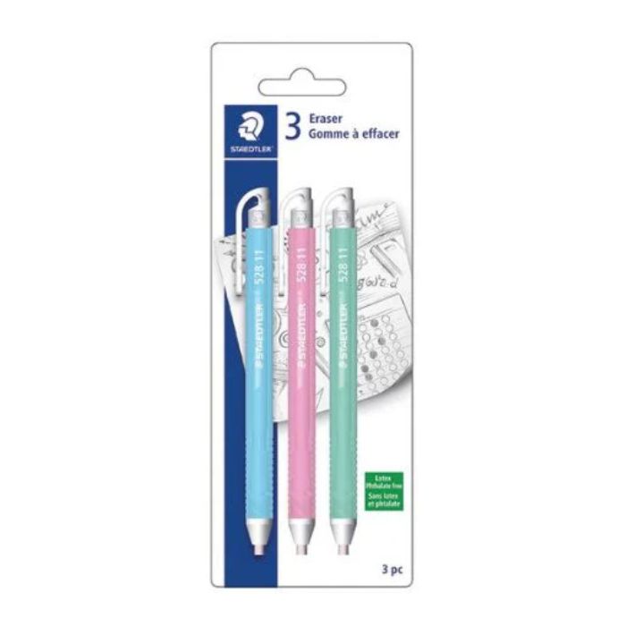 Efface-crayon Staedtler pastel (paquet de 3)