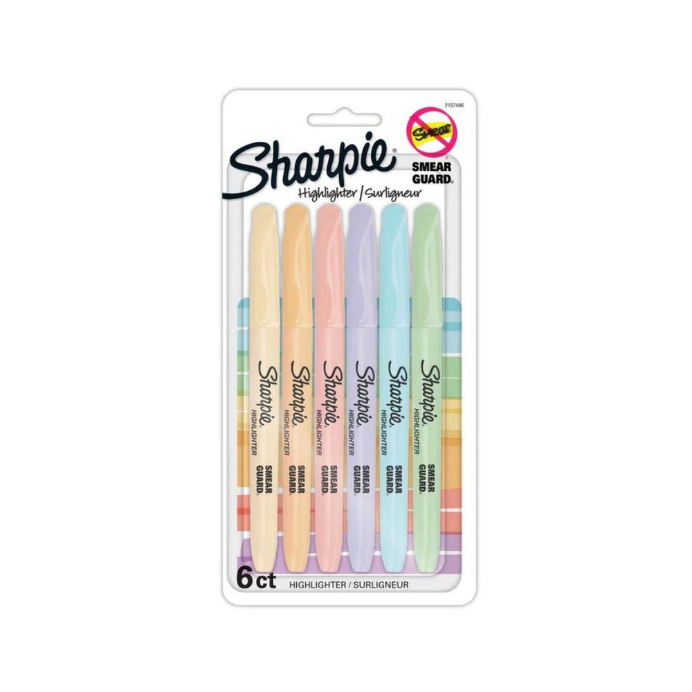 Surligneur de poche Sharpie pastel (paquet de 6)