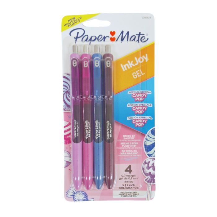 Stylo gel 0,7 mm Papermate InkJoy bonbon (paquet de 4)