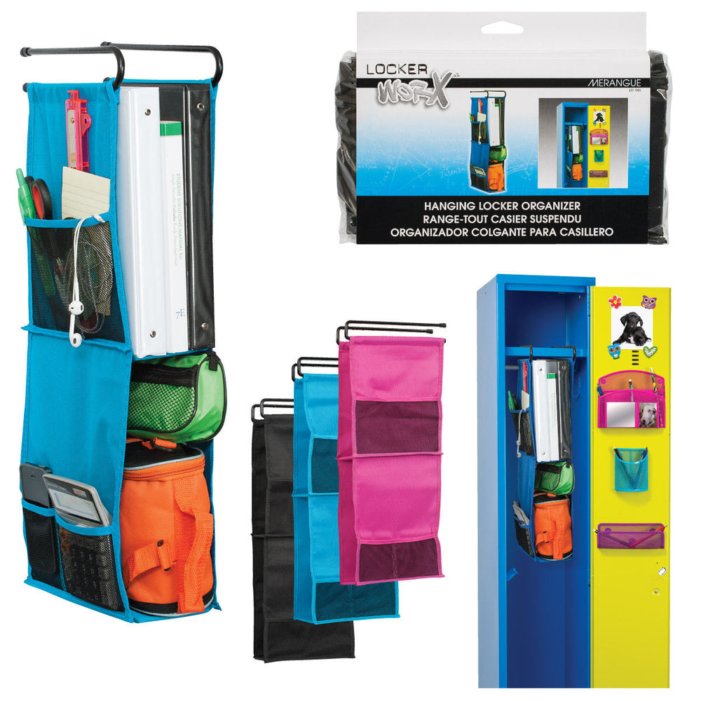 Organisateur en tissu avec pochettes pour casier