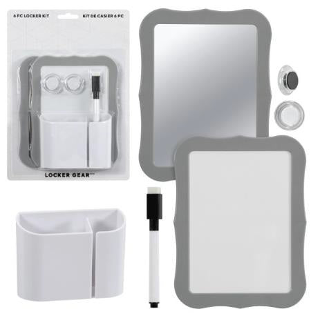 Ensemble de 6 accessoires magnétiques pour casier gris